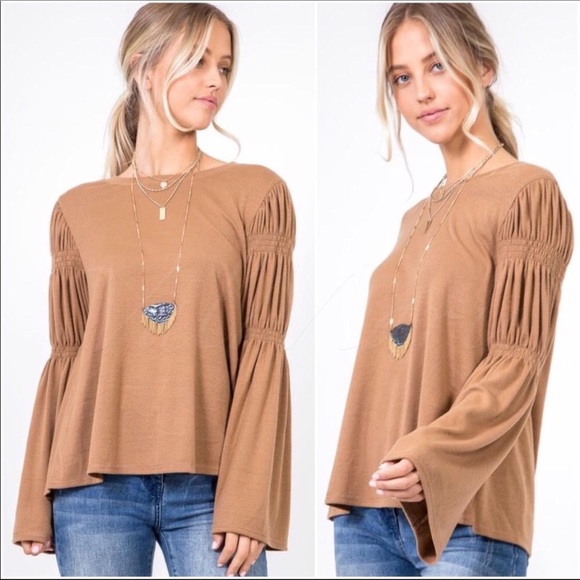 Love Riche Tops - FINAL MARK-DOWN MOCHA FALL BLOUSE TOP